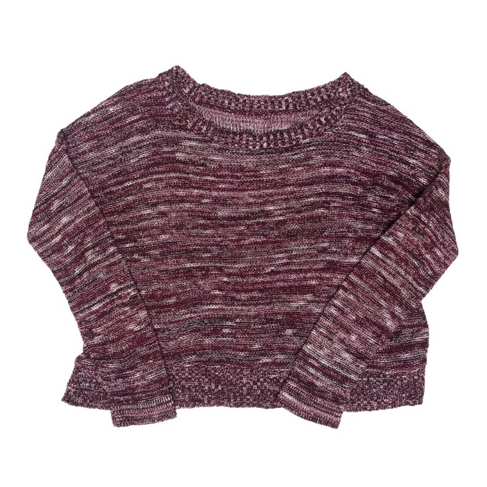 Heather Knit Long Sleeve Crop Top